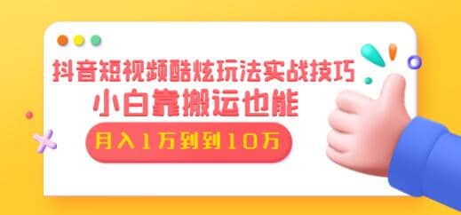 抖音短视频酷炫玩法实战技巧：小白靠搬运也能月入1万到10万（6节视频课）插图