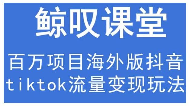 鲸叹号·海外TIKTOK训练营，百万项目海外版抖音tiktok流量变现玩法插图