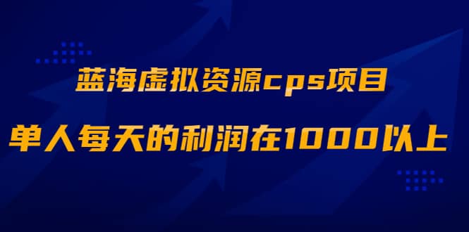 （1887期）蓝海虚拟资源cps项目，目前zui高单人每天的利润在1000以上【视频课程】插图