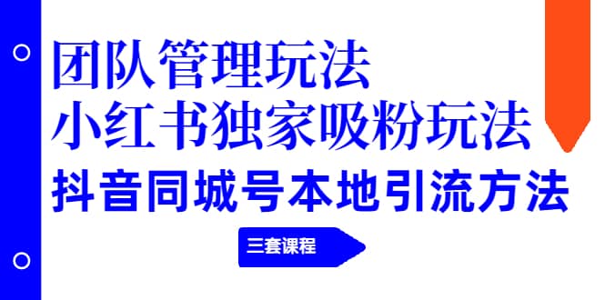 （1922期）团队管理玩法+小红书独家吸粉玩法+抖音同城号本地引流方法（三套课程）插图