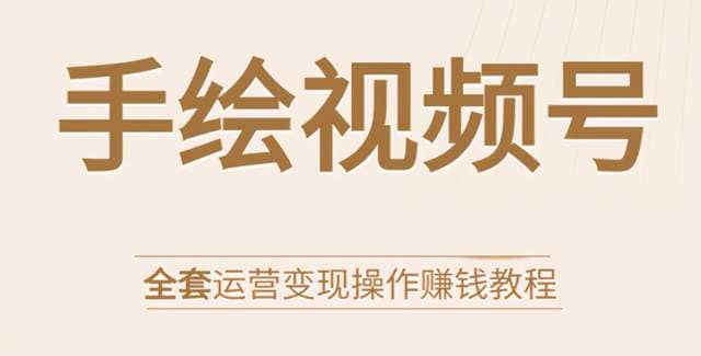 手绘视频号全套运营变现操作赚钱教程：零基础实操月入过万+玩赚视频号插图