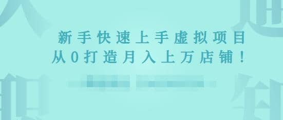 2022年虚拟项目实战指南，新手从0打造月入上万店铺【视频课程】插图