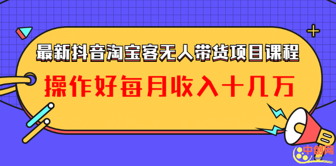 （1040期）zui新抖音淘宝客无人带货项目课程：操作好每月收入十几万不夸张插图