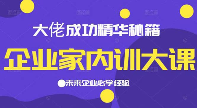 （2139期）企业家内训大课，大佬成功精华秘籍首次揭秘，未来企业必学经验插图