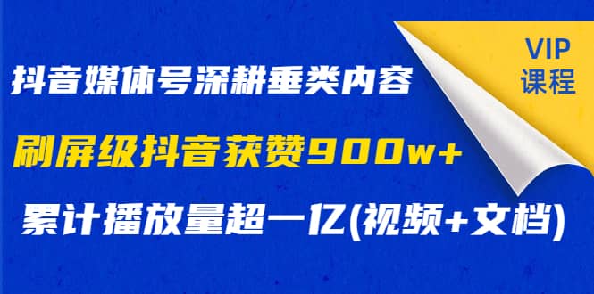 （1174期）抖音媒体号深耕垂类内容，刷屏级抖音获赞900w+累计播放量超一亿(视频+文档)插图1