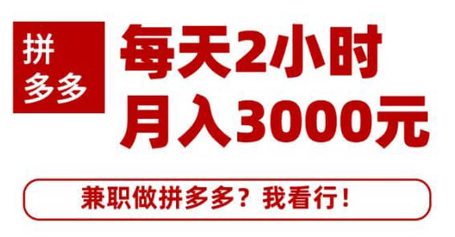 （1864期）搜外网·拼多多副业课程，每天2小时月入3000元 学习这门课程真的能赚钱插图