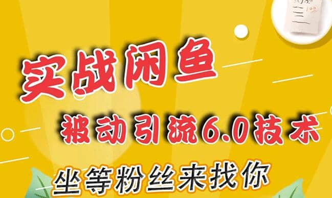 狼叔实战闲鱼被动引流6.0技术，坐等粉丝来找你，打造赚钱的ip(16节课+话术指导)插图