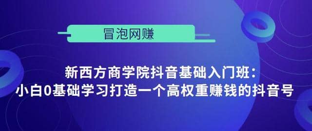 新西方商学院抖音基础入门班：小白0基础学习打造一个高权重赚钱的抖音号插图