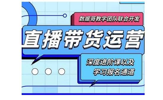 数据哥·新直播带货运营课(含电子资料)：破冷启动、818算法破解、高效率带货等插图