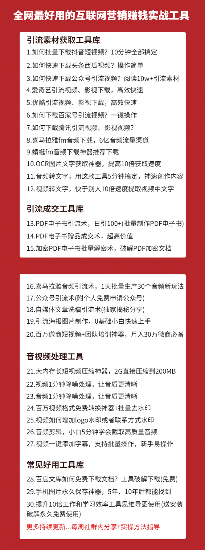 （1583期）30套互联网营销黑科技落地实战，让你收钱效率倍增10倍，批量引流，快速变现插图1