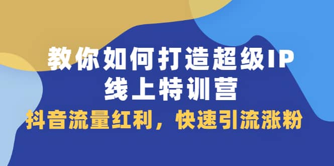 （2093期）教你如何打造超级IP线上特训营，抖音流量红利，快速引流涨粉插图