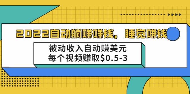 （2002期）自动躺赚赚钱，睡觉赚钱，被动收入自动赚美元，每个视频赚取$0.5-3插图