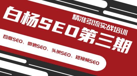 （1240期）白杨SEO第三期精准引流实战培训（百度SEO、微信SEO、头条SEO、短视频SEO）插图1