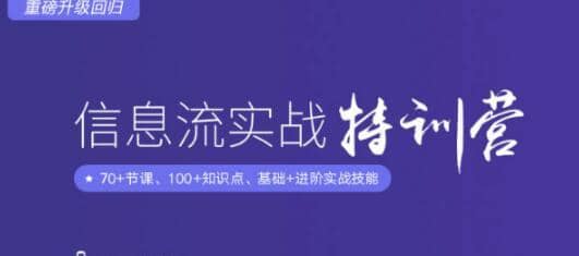 信息流广告实战特训营,快速提升信息流广告投放效果(37期入门班+进阶班)插图