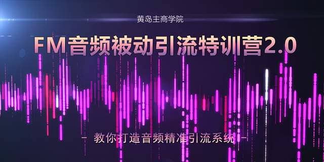 黄岛主FM音频引流特训营2.0：独家引流模式，单账号50W+播放量，轻松变现插图