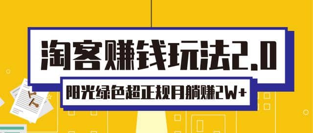 淘客赚钱玩法2.0，阳光绿色超正规项目，月躺赚2W+「视频课程」插图