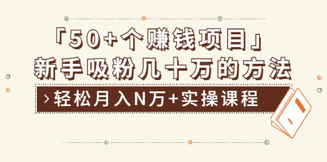 （1923期）分享50+个zui新2021赚钱项目：新手吸粉几十万方法，轻松月入N万+实操课程插图