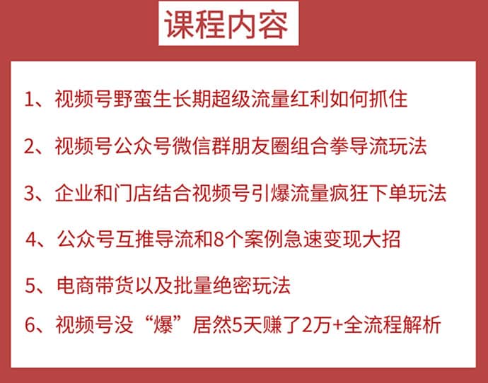 （1532期）视频号训练营第2期：引爆流量疯狂下单，5天赚2万+全流程解析！插图1