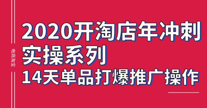 （1260期）2020淘宝冲刺实操，14天单品打爆推广操作，抖音拉爆销量核心技巧(价值4288)插图1