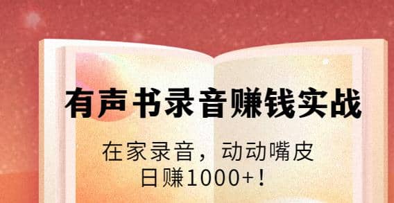 有声书录音赚钱实战：在家录音，动动嘴皮，日赚1000+！插图