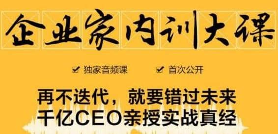 企业家内训大课，未来企业必学经验，价值1299元插图