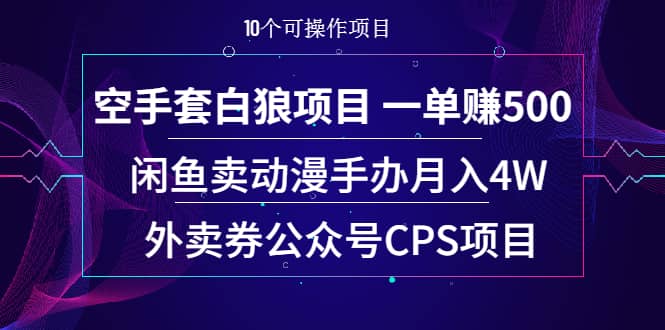 （1930期）空手套白狼项目 一单赚500+闲鱼卖动漫手办月入4W+外卖券公众号CPS项目插图