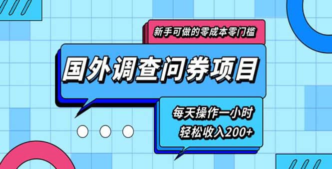 （1803期）新手0成本0门槛可操作的国外调查问券项目，每天一小时轻松收入200+(无水印)插图