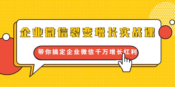 （1649期）企业微信裂变增长实战课：带你搞定企业微信千万增长红利，新流量-新玩法插图