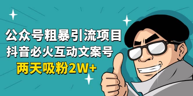 （1632期）公众号粗暴引流项目：抖音必火互动文案号，两天吸粉2W+（可持续操作）插图