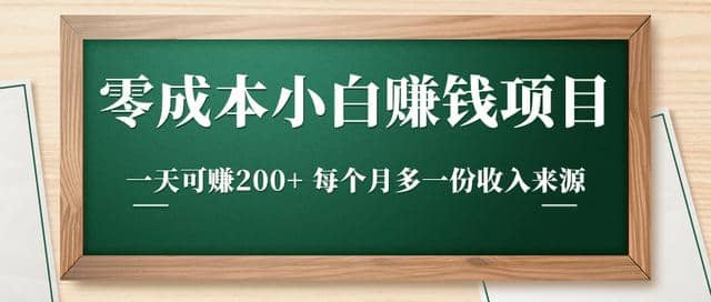 零成本小白赚钱实操项目，一天可赚200+每个月多一份收入来源插图