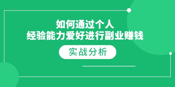 （1771期）如何通过个人经验能力爱好进行副业赚钱，多种实战赚钱分析（完结）插图