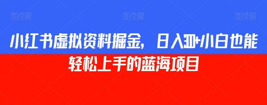 小红书虚拟资料掘金，日入300+小白也能轻松上手的蓝海项目【揭秘】插图