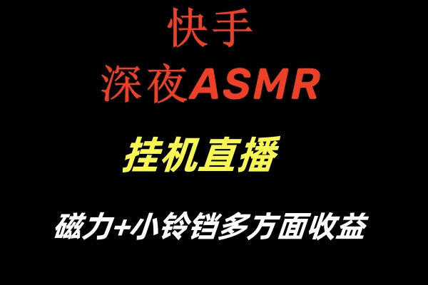 （8758期）快手深夜ASMR挂机直播磁力+小铃铛多方面收益插图