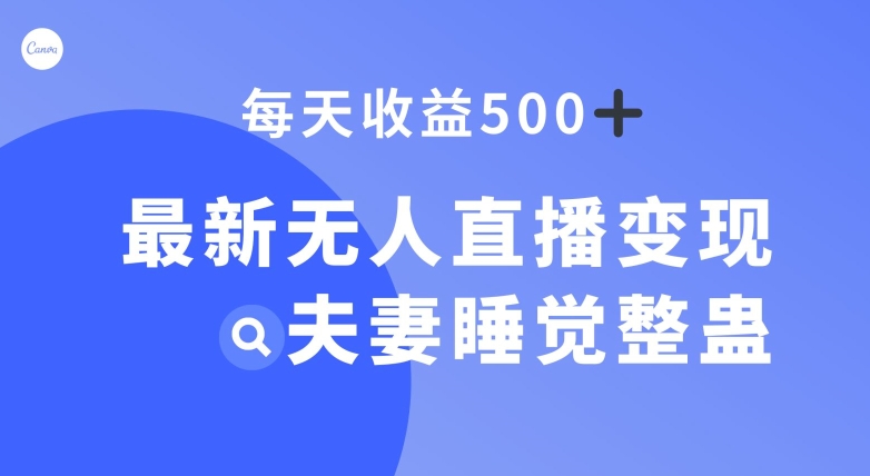 zui新无人直播变现，夫妻睡觉整蛊，每天躺赚500+【揭秘】插图