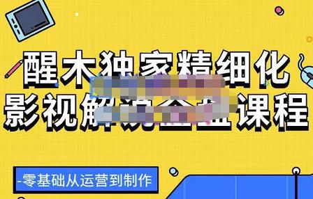 醒木独家精细化影视解说全盘课程，零基础从运营到制作插图