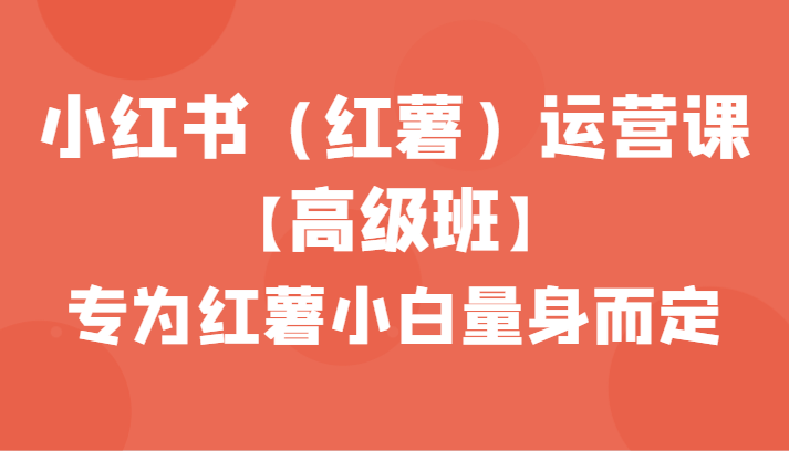 小红书（红薯）运营课【高级班】，专为红薯小白量身而定（42节课）插图