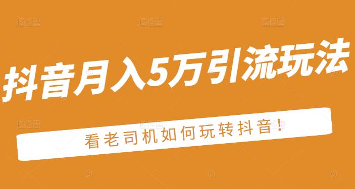 老古董·抖音月入5万引流玩法，看看老司机如何玩转抖音(附赠：抖音另类引流思路)插图