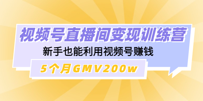 （4468期）视频号直播间变现训练营：新手也能利用视频号赚钱，5个月GMV200w插图