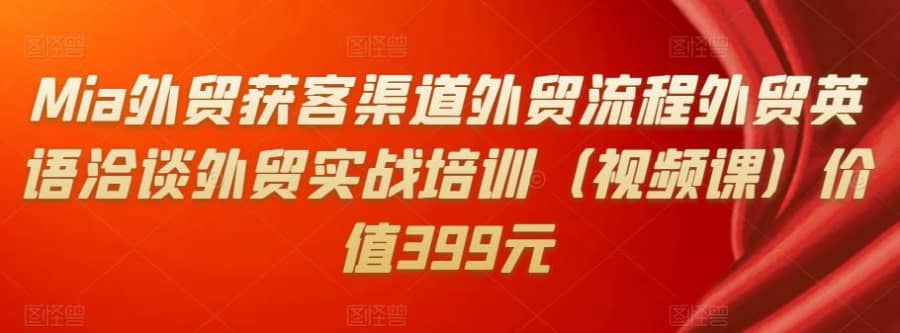 Mia外贸获客渠道外贸流程外贸英语洽谈外贸实战培训（视频课）价值399元插图