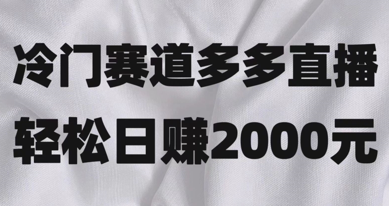 冷门赛道拼多多直播，简单念稿子，日收益2000＋【揭秘】插图