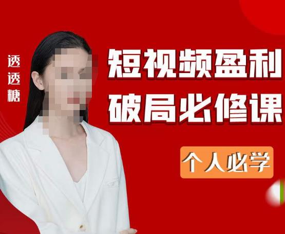 2023zui新透透糖短视频盈利破局必修课——个人必学插图