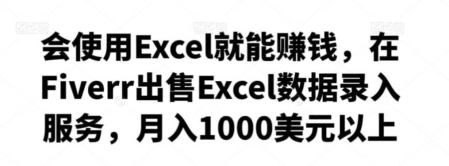 会使用Excel就能赚钱，在Fiverr出售Excel数据录入服务，月入1000美元以上插图