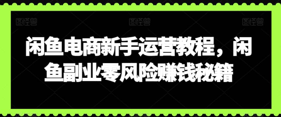 闲鱼电商新手运营教程，闲鱼副业零风险赚钱秘籍插图