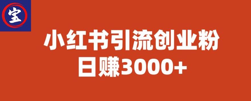 宝哥小红书引流创业粉，日赚5000+【揭秘】插图