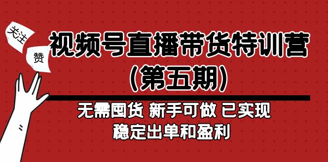 （4945期）视频号直播带货特训营（第五期）无需囤货 新手可做 已实现稳定出单和盈利插图