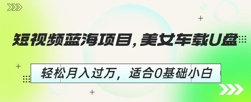 短视频蓝海项目，美女车载U盘，轻松月入过万，适合0基础小白【揭秘】插图