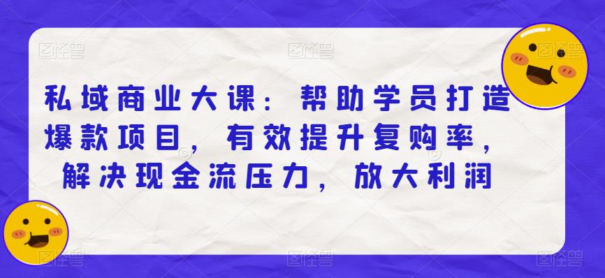 私域商业大课：帮助学员打造爆款项目，有效提升复购率，解决现金流压力，放大利润插图