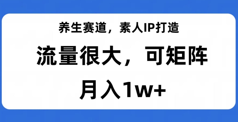 养生赛道，素人IP打造，流量很大，可矩阵，月入1w+【揭秘】插图