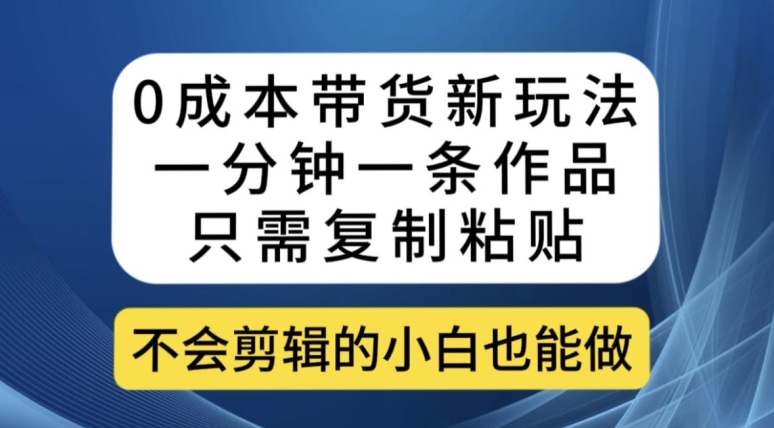 0成本带货新玩法，一分钟一条作品，只需复制粘贴就可以做插图