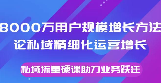 8000万用户规模增长方法论私域精细化运营增长，私域流量硬课助力业务跃迁插图